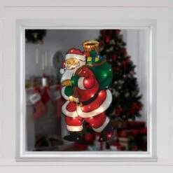 Northlight 17.75 In. Lighted Santa Claus Christmas Window Silhouette -Christmas Decor Shop northlight christmas window decorations 33406668 31 1000