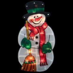 Northlight 17.5 In. Lighted Christmas Snowman With Broom Window Silhouette -Christmas Decor Shop northlight christmas window decorations 33406669 1f 1000