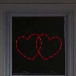 Northlight 10 In. H X 17 In. L Lighted Double Heart Valentine's Day Window Silhouette -Christmas Decor Shop northlight christmas window decorations 34175078 31 1000