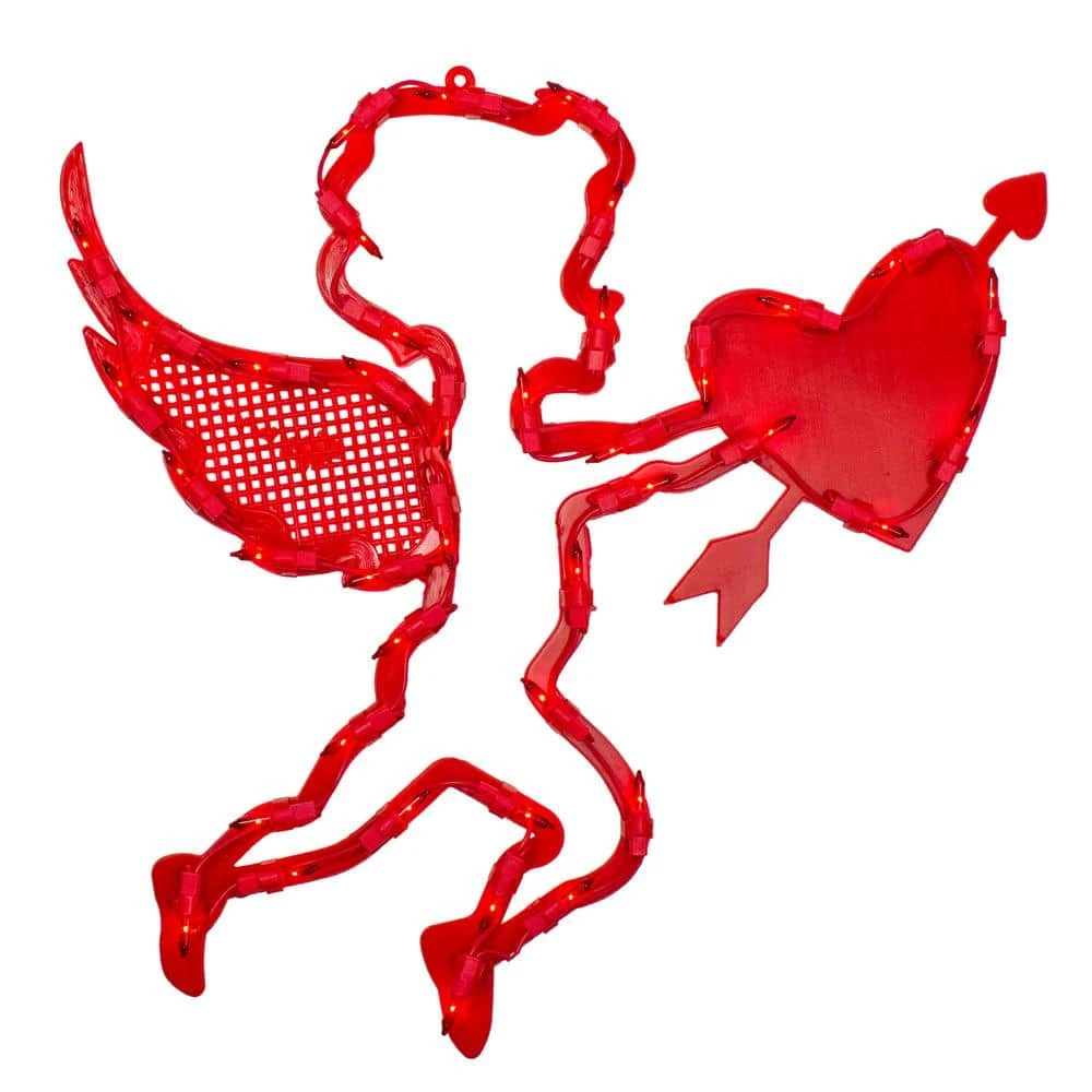 Northlight 17 In. Lighted Valentine's Day Cupid With Heart Window Silhouette 3 Northlight 17 In. Lighted Valentine's Day Cupid With Heart Window Silhouette