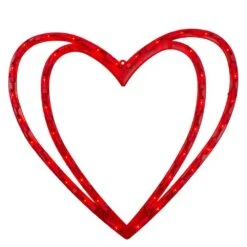 Northlight 15.5 In. H X 17 In. L Lighted Valentine's Day Double Heart Window Silhouette Decoration