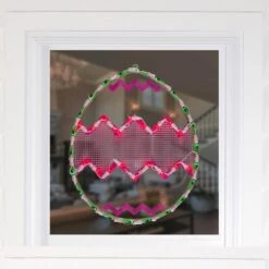 Northlight 17 In. Lighted Green With Pink Chevron Stripe Easter Egg Window Silhouette 9 Northlight 17 In. Lighted Green With Pink Chevron Stripe Easter Egg Window Silhouette -Christmas Decor Shop northlight christmas window decorations 34175084 31 1000