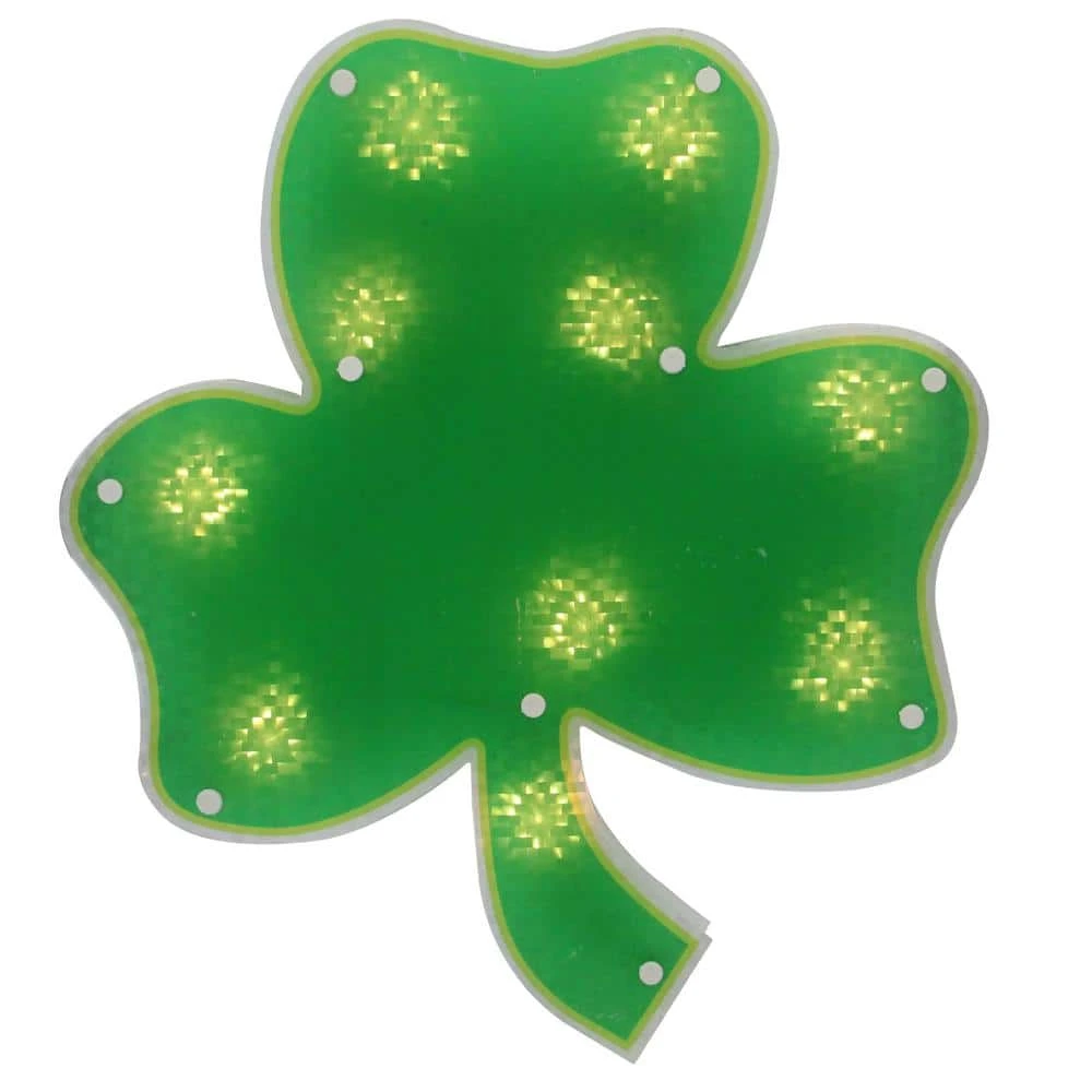 Northlight 14 In. Lighted St. Patrick's Day Irish Shamrock Window Silhouette Decoration 3 Northlight 14 In. Lighted St. Patrick's Day Irish Shamrock Window Silhouette Decoration
