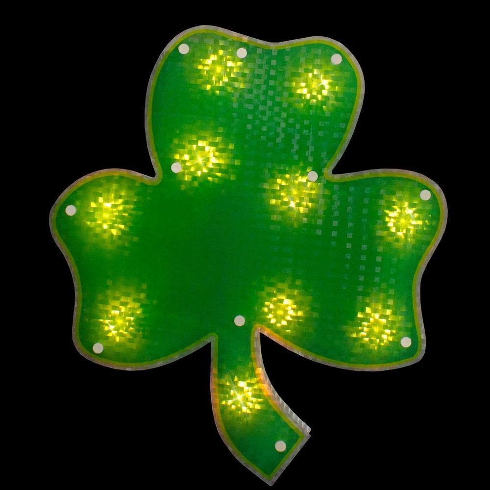 Northlight 14 In. Lighted St. Patrick's Day Irish Shamrock Window Silhouette Decoration 4 Northlight 14 In. Lighted St. Patrick's Day Irish Shamrock Window Silhouette Decoration - Image 2