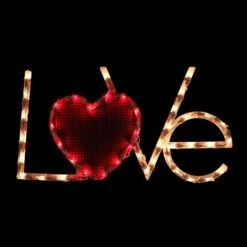 Northlight 9 In. H X 17 In. L Lighted Love With Heart Valentine's Day Window Silhouette 11 Northlight 9 In. H X 17 In. L Lighted Love With Heart Valentine's Day Window Silhouette -Christmas Decor Shop northlight christmas window decorations 34175101 1f 1000