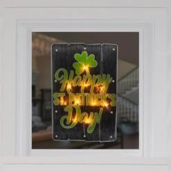 Northlight 17 In. Lighted Happy St. Patrick's Day Window Silhouette Decoration -Christmas Decor Shop northlight christmas window decorations 34175103 4f 1000