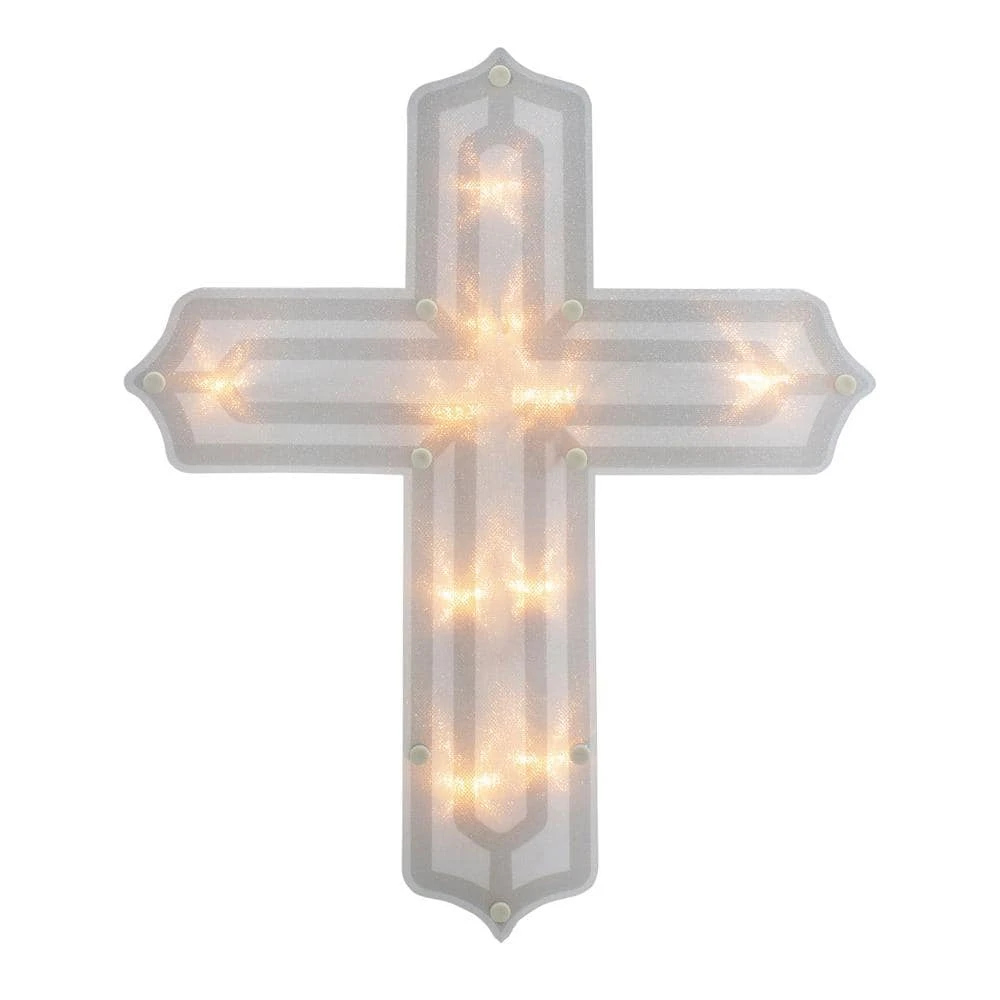 Northlight 14 In. Lighted Religious Cross Easter Window Silhouette Decoration 3 Northlight 14 In. Lighted Religious Cross Easter Window Silhouette Decoration