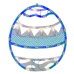 Northlight 17 In. LED Lighted Blue Easter Egg Spring Window Silhouette Decoration