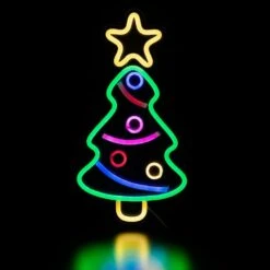 Northlight 15 In. LED Lighted Neon Christmas Tree Wall Sign -Christmas Decor Shop northlight christmas window decorations 34337555 1f 1000