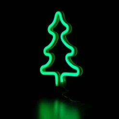 Northlight 9.5 In. Green LED Lighted Neon Style Christmas Tree Window Silhouette Sign -Christmas Decor Shop northlight christmas window decorations 34337568 44 1000