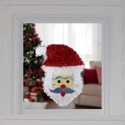 Northlight 19 In. Tinsel Santa Claus Christmas Window Decoration -Christmas Decor Shop northlight christmas window decorations 34338795 31 1000