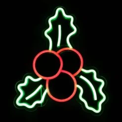 Northlight 12 In. LED Lighted Neon Style Holly Berries Christmas Window Silhouette 12 Northlight 12 In. LED Lighted Neon Style Holly Berries Christmas Window Silhouette -Christmas Decor Shop northlight christmas window decorations 35252111 4f 1000