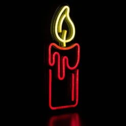 Northlight 12 In. Red LED Lighted Neon Style Red Candle Christmas Window Silhouette -Christmas Decor Shop northlight christmas window decorations 35252112 1f 1000
