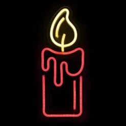 Northlight 12 In. Red LED Lighted Neon Style Red Candle Christmas Window Silhouette -Christmas Decor Shop northlight christmas window decorations 35252112 4f 1000