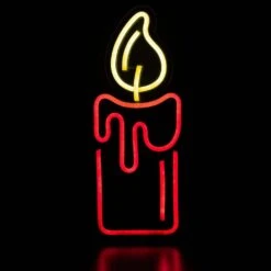 Northlight 12 In. Red LED Lighted Neon Style Red Candle Christmas Window Silhouette -Christmas Decor Shop northlight christmas window decorations 35252112 76 1000