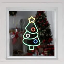 Northlight 15 In. LED Lighted Neon Style Christmas Tree Window Silhouette -Christmas Decor Shop northlight christmas window decorations 35252113 31 1000