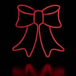 Northlight 15 In. Red LED Lighted Neon Style Bow Christmas Window Silhouette -Christmas Decor Shop northlight christmas window decorations 35252118 1f 1000
