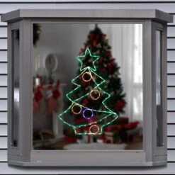 Northlight 28 In. LED Lighted Christmas Tree With Ornaments Window Silhouette -Christmas Decor Shop northlight christmas window decorations 35256334 31 1000