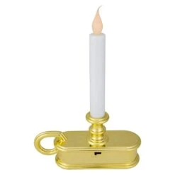 Northlight LED Lighted Window Candle With Handle Base-9.5"-White And Gold-Set Of 4 10 Northlight LED Lighted Window Candle With Handle Base-9.5"-White And Gold-Set Of 4 -Christmas Decor Shop northlight christmas window decorations 35838593 4f 1000
