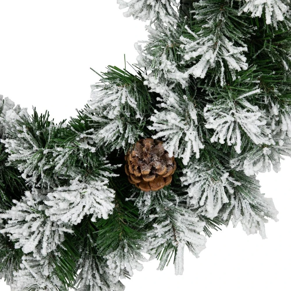 Northlight 24 In. Flocked Angel Pine With Pine Cones Unlit Artificial Christmas Wreath 7 Northlight 24 In. Flocked Angel Pine With Pine Cones Unlit Artificial Christmas Wreath - Image 5