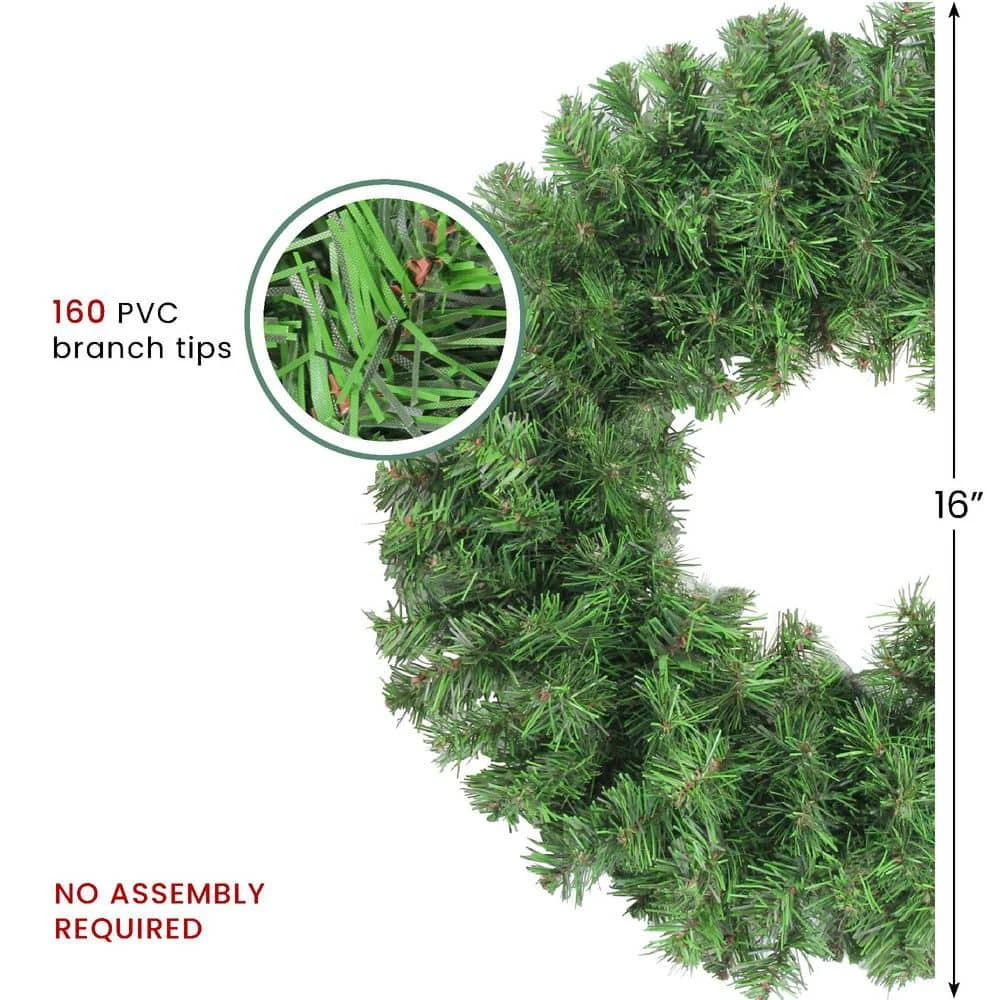 Northlight 16 In. Colorado Spruce 2-Tone Artificial Christmas Wreath-Unlit 4 Northlight 16 In. Colorado Spruce 2-Tone Artificial Christmas Wreath-Unlit - Image 2