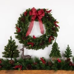 Northlight 30 In. B/O Pre-Lit LED Canadian Pine Artificial Christmas Wreath - Clear Lights -Christmas Decor Shop northlight christmas wreaths 32913212 44 1000