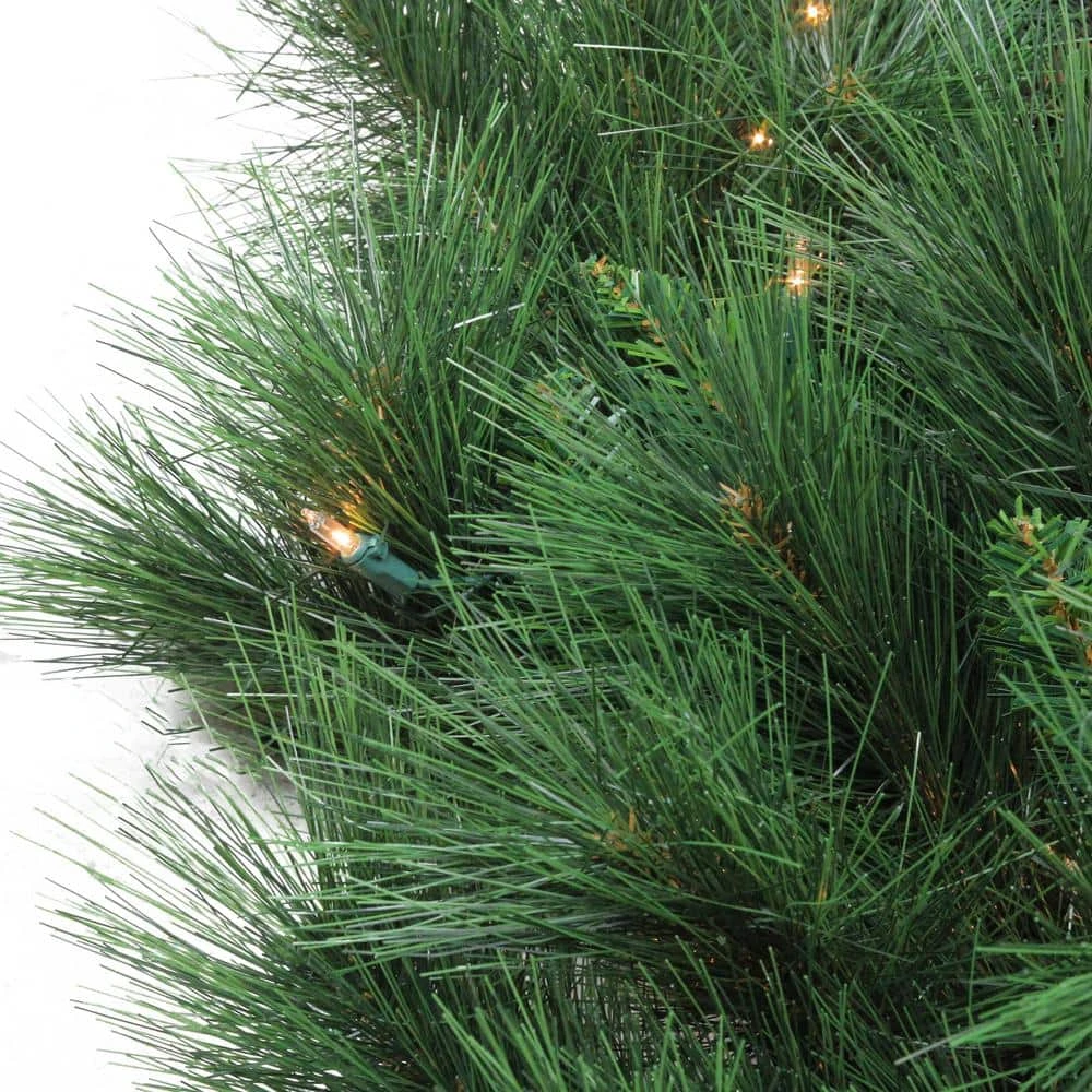 Northlight 48 In. PreLlit White Valley Pine Artificial Christmas Wreath With Clear Lights 4 Northlight 48 In. PreLlit White Valley Pine Artificial Christmas Wreath With Clear Lights - Image 2