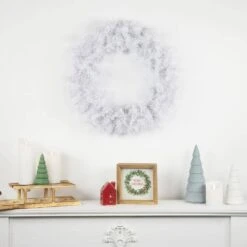 Northlight 18 In. Unlit Spruce Artificial Christmas Wreath, Icy White -Christmas Decor Shop northlight christmas wreaths 33380916 31 1000