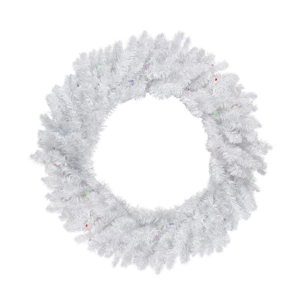 Northlight 30 In. Battery Operated Pre-Lit LED Artificial Christmas Wreath With Multi-Lights In Snow White 3 Northlight 30 In. Battery Operated Pre-Lit LED Artificial Christmas Wreath With Multi-Lights In Snow White