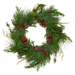 Northlight 30 In. Unlit Rustic Green And Brown Artificial Christmas Pinecone Wreath
