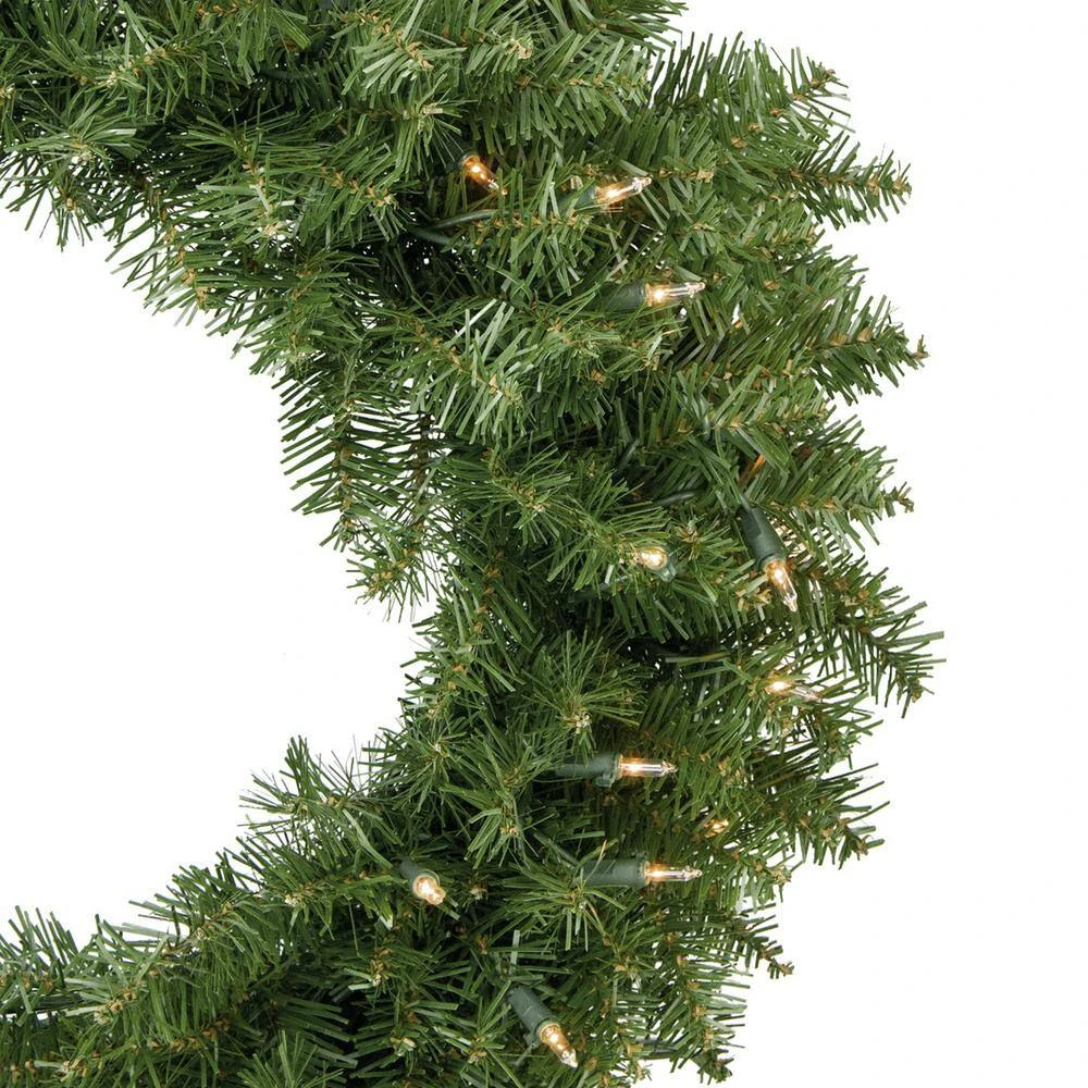 Northlight 24 In. Green Pre-Lit Rockwood Pine Artificial Christmas Wreath With 50 Clear Lights 5 Northlight 24 In. Green Pre-Lit Rockwood Pine Artificial Christmas Wreath With 50 Clear Lights - Image 3