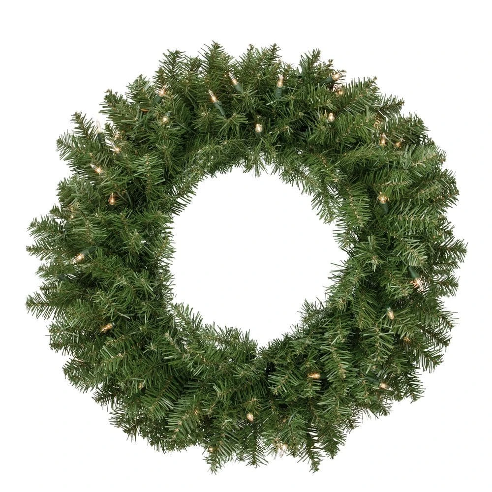 Northlight 24 In. Green Pre-Lit Rockwood Pine Artificial Christmas Wreath With 50 Clear Lights 3 Northlight 24 In. Green Pre-Lit Rockwood Pine Artificial Christmas Wreath With 50 Clear Lights