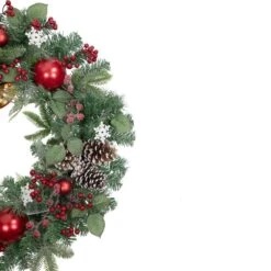 Northlight 30 In. Unlit Red Bells And Mixed Foliage Artificial Christmas Wreath -Christmas Decor Shop northlight christmas wreaths 35182594 4f 1000