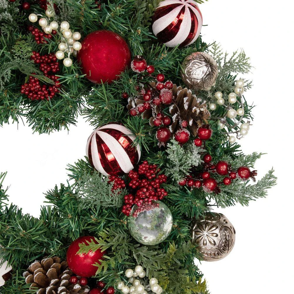 Northlight 28 In. Unlit Ornaments And Pinecones Artificial Christmas Wreath 7 Northlight 28 In. Unlit Ornaments And Pinecones Artificial Christmas Wreath - Image 5