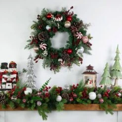 Northlight 28 In. Unlit Ornaments And Pinecones Artificial Christmas Wreath 10 Northlight 28 In. Unlit Ornaments And Pinecones Artificial Christmas Wreath -Christmas Decor Shop northlight christmas wreaths 35251044 4f 1000