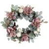 Northlight 24 In. Unlit Pink Floral And Ball Ornament Frosted Pine Artificial Christmas Wreath -Christmas Decor Shop northlight christmas wreaths 35688249 64 1000