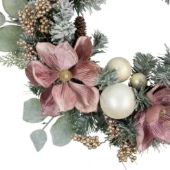 Northlight 24 In. Unlit Pink Floral And Ball Ornament Frosted Pine Artificial Christmas Wreath 14 Northlight 24 In. Unlit Pink Floral And Ball Ornament Frosted Pine Artificial Christmas Wreath -Christmas Decor Shop northlight christmas wreaths 35688249 fa 1000