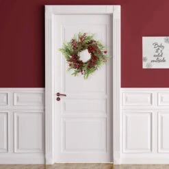 Northlight 24 In. Unlit Frosted Berry And Crabapple Cedar And Pine Artificial Christmas Wreath 17 Northlight 24 In. Unlit Frosted Berry And Crabapple Cedar And Pine Artificial Christmas Wreath -Christmas Decor Shop northlight christmas wreaths 35762347 31 1000