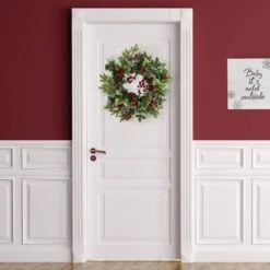 Northlight 24 In. Unlit Holly And Berries Frosted Thistle And Pine Artificial Christmas Wreath 17 Northlight 24 In. Unlit Holly And Berries Frosted Thistle And Pine Artificial Christmas Wreath -Christmas Decor Shop northlight christmas wreaths 35762363 31 1000