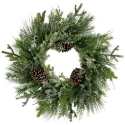 Northlight 28 In. Unlit Frosted Mixed Pine And Cedar Artificial Christmas Wreath