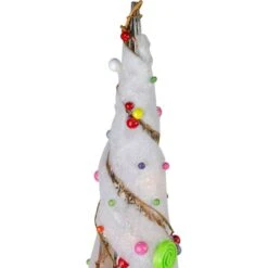 Northlight 39.25 In. Christmas Outdoor Decorations Lighted Champagne Gold Rattan Candy Covered Cone Tree (3-Pack) -Christmas Decor Shop northlight christmas yard decorations 31748716 44 1000