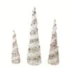Northlight 39.25 In. Christmas Outdoor Decorations Lighted Champagne Gold Rattan Candy Covered Cone Tree (3-Pack) -Christmas Decor Shop northlight christmas yard decorations 31748716 64 1000