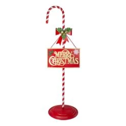 Northlight 39 In. Red And White Merry Christmas Outdoor Candy Cane Sign