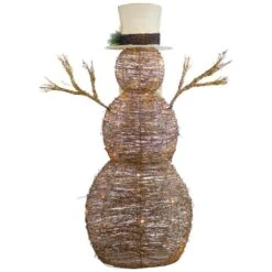 Northlight 48 In. LED Lighted Rustic Rattan Snowman Outdoor Christmas Decoration -Christmas Decor Shop northlight christmas yard decorations 34859984 1f 1000