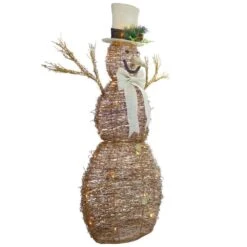 Northlight 48 In. LED Lighted Rustic Rattan Snowman Outdoor Christmas Decoration -Christmas Decor Shop northlight christmas yard decorations 34859984 4f 1000
