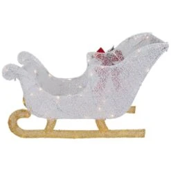 Northlight 30.25in. LED Lighted Glittery White Sleigh Outdoor Christmas Decoration -Christmas Decor Shop northlight christmas yard decorations 35250574 44 1000