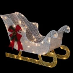 Northlight 30.25in. LED Lighted Glittery White Sleigh Outdoor Christmas Decoration -Christmas Decor Shop northlight christmas yard decorations 35250574 4f 1000