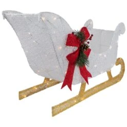 Northlight 30.25in. LED Lighted Glittery White Sleigh Outdoor Christmas Decoration -Christmas Decor Shop northlight christmas yard decorations 35250574 fa 1000