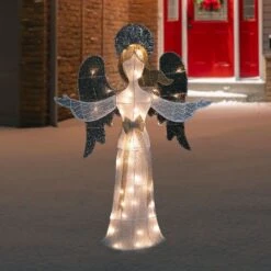 Northlight 49.25 In. LED Lighted White And Gold Angel Christmas Decoration 10 Northlight 49.25 In. LED Lighted White And Gold Angel Christmas Decoration -Christmas Decor Shop northlight christmas yard decorations 35250592 c3 1000