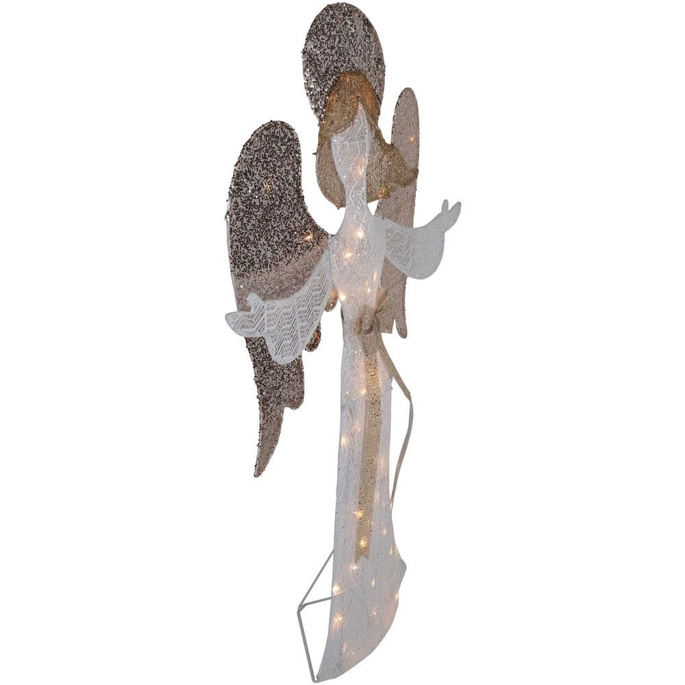Northlight 49.25 In. LED Lighted White And Gold Angel Christmas Decoration 8 Northlight 49.25 In. LED Lighted White And Gold Angel Christmas Decoration - Image 6